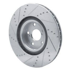 Lexus IS350 Brake Rotor (1) - Left Front - R1 Concepts - Drilled & Slotted - Silver - `09-`11